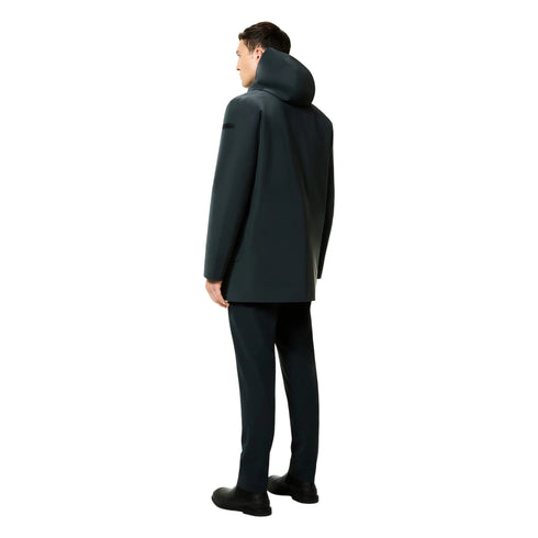 Parka Uomo Double Silicon Floating, con bottoni frontali e cappuccio